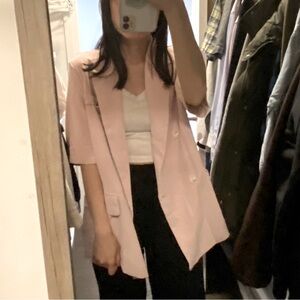 Pink blazer short sleeves